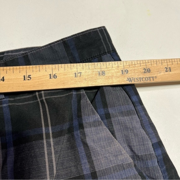 Calvin Klein Black and Gray Plaid Flat Front Shorts - Picture 4 of 6